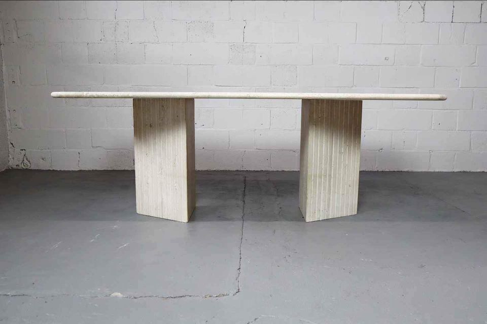 Italian travertine dining table (SOLD)