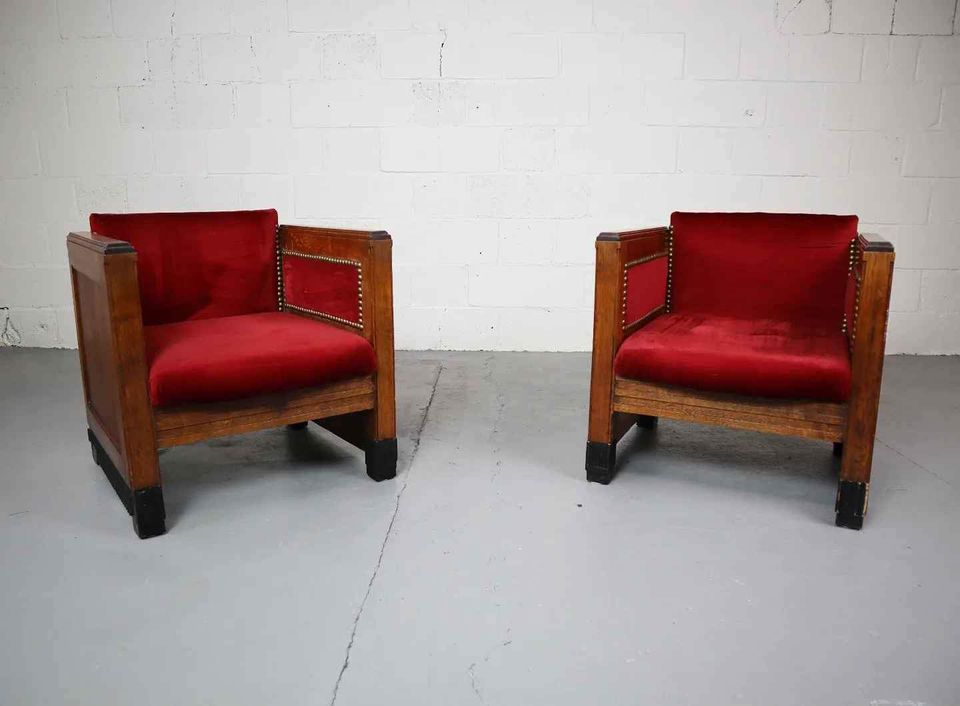 Amsterdamse school oak armchairs(SOLD)