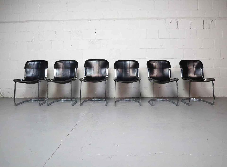 Set of six dining chairs by Willy Rizzo