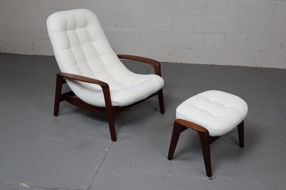 Teak chair with ottoman by R. Huber & co